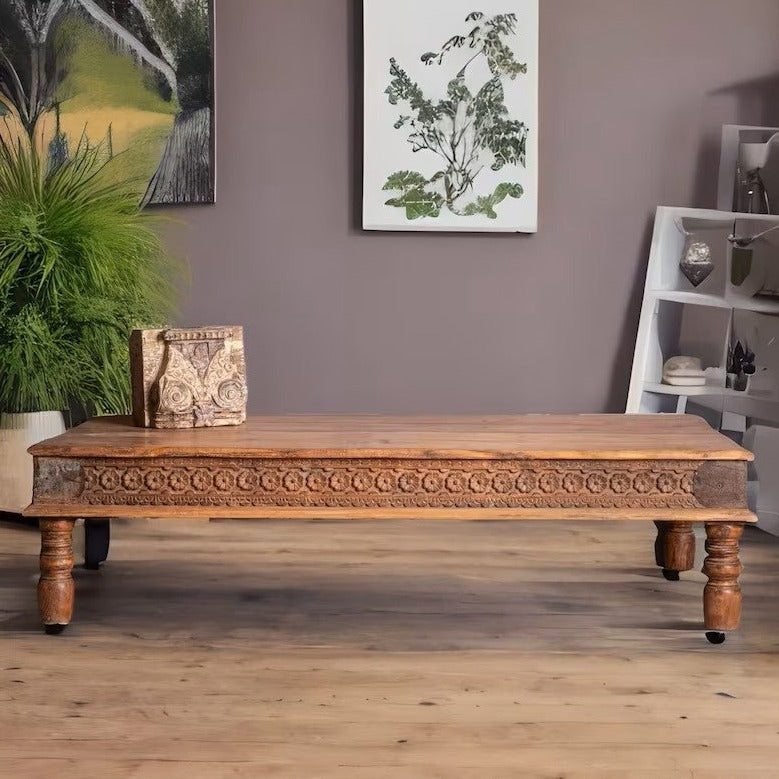 Hand carved Furniture Reclaimed Teak Wood Coffee Table