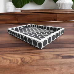 Handmade Furniture Bone Inlay Rectangle Serving Tray Honeycomb pattern