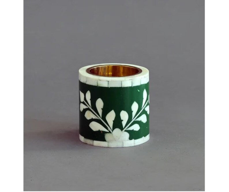 Bone Inlay Candle Stand Home Decor Floral pattern