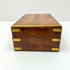 Handmade Decor Wooden Jewellery Trinket Box With Brass Studs