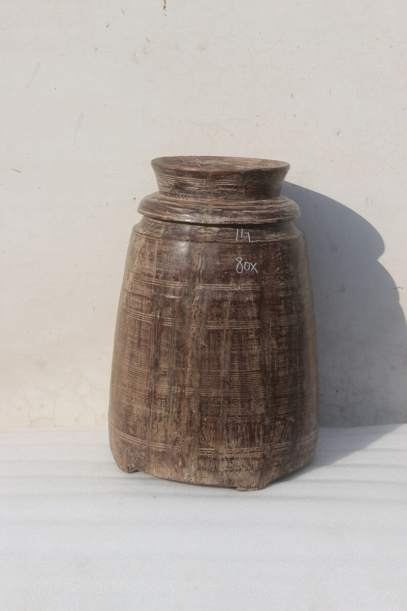 Antique Old Vintage Reclaimed Wooden Pot