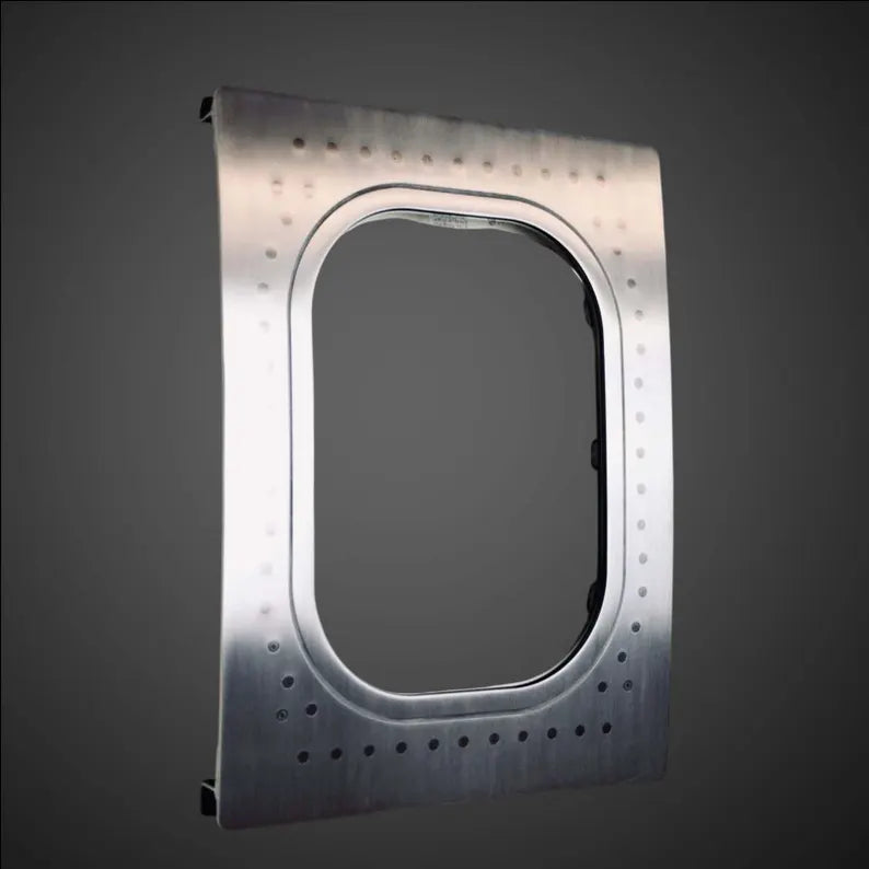 Aluminum Riveted Window Picture Frame | Industrial Aviator Window Wall Art | Aircraft Fuselage Wall Decor Gift & Pilot Home Decor