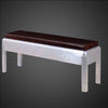 Aviator Wing Aluminum Bench with Brown Leather Seat | Industrial Accent Bench | Aluminum Aircraft-Inspired Furniture