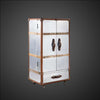Aviator Industrial Sideboard - Hand-Riveted Cabinet - Mid-Century Aircraft Style Buffet with 3 Drawers & Storage Cabinet