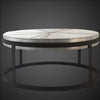 Round Aviator Coffee Table – Aluminum Patchwork Metal Center Table with Riveted Details, Industrial Table, Vintage Aircraft Furniture