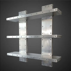 Aviator Wall Shelf - Industrial Riveted Aluminum Bookshelf - Modern Aircraft Style 3-Tier Floating Shelves - Metal Wall Decor Storage