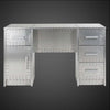 Aviator Executive Desk with 4 Drawers and Storage Cabinet - Riveted Aluminum Industrial Office Desk - Aircraft Inspired Metal Workstation