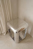 Aviator Polished Aluminum Riveted Side Table – Industrial Spitfire Accent Stool - Modern Metal End Table for Home, Office