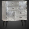 Industrial Aviator Aluminum Sideboard – Hand-Riveted Cabinet with 4 Drawers and 2 Doors – Metal Credenza for Home Office