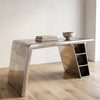 Aluminum Wing Desk | Aviator Wing Executive Desk | Industrial Aluminum Office Table with Integrated Shelving | Home Office Workstation