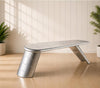 Aviator Wing Desk - Polished Aluminum Executive Office Desk with Rivet Details - Industrial Aluminum Table