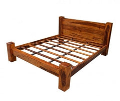 Boston Contemporary Solid Wooden Bed with Headboard L