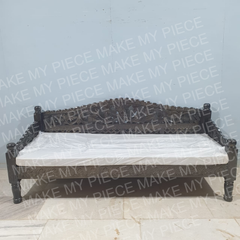 NICOLE Mughal Garden Hand Carved Balinese Daybed Chocolate XL