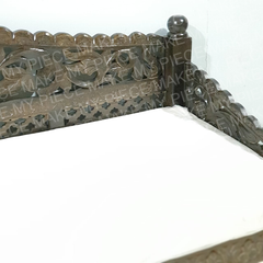 NICOLE Mughal Garden Hand Carved Balinese Daybed Chocolate XL