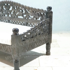 NICOLE Mughal Garden Hand Carved Balinese Daybed Chocolate XL