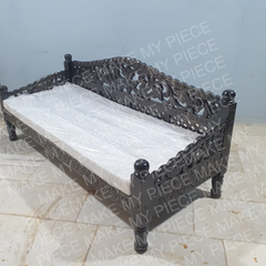 NICOLE Mughal Garden Hand Carved Balinese Daybed Chocolate XL