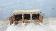 ANDREW Hand Carved Solid Wooden Vanity Bleached Whitewash