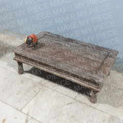 KYLIE Indian Hand Carved Bajot Coffee Table Brown