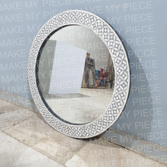 SONIA Bone Inlay Modish Mirror Frame Grey Star Pattern