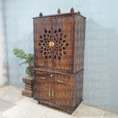 SRINIVAS Indian Handmade Sheesham Wood Home Temple In Brown