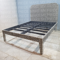 KATE Bone Inlay Mehrab King Size Bed Stars and Stripes Pattern