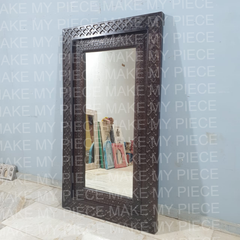 JANE Handcrafted Carved Maharaja Indian Wooden Mirror Frame