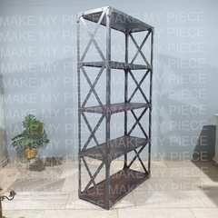 ADAM Handmade Angle Industrial Wood Metal Bookshelf