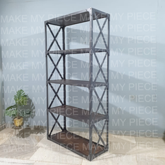 ADAM Handmade Angle Industrial Wood Metal Bookshelf