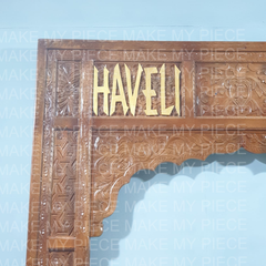 RESHAM Handmade Carved Indian Jharokha Solid Hard Wood Large Arch