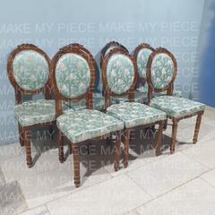 KARAN Wooden Chair for Dining & Living Room Fabric Seat and Back