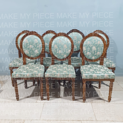 KARAN Wooden Chair for Dining & Living Room Fabric Seat and Back