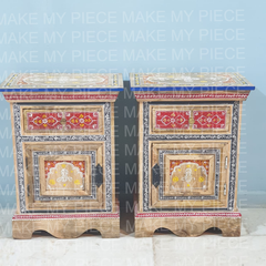 KYLIE Pandora Hand Painted Bedside Tables Set of 2