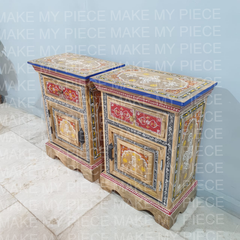 KYLIE Pandora Hand Painted Bedside Tables Set of 2