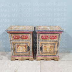 KYLIE Pandora Hand Painted Bedside Tables Set of 2