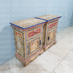 KYLIE Pandora Hand Painted Bedside Tables Set of 2