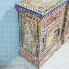 KYLIE Pandora Hand Painted Bedside Tables Set of 2