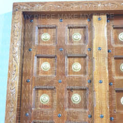 RESHAM Indian Hand Carved Brass Door With Frame Carved Panels