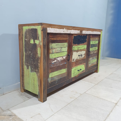 Indian Furniture Nirvana Reclaimed Wood Sideboard 150x40x80Cm Multicolour