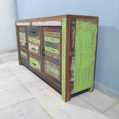 Indian Furniture Nirvana Reclaimed Wood Sideboard 150x40x80Cm Multicolour