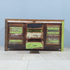 Indian Furniture Nirvana Reclaimed Wood Sideboard 150x40x80Cm Multicolour