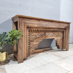 Indian Furniture Solid Hard Wood Carved Console Table 170X40X90 Cm Brown