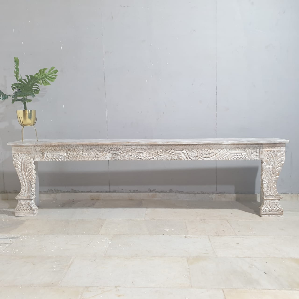 Hand Carved Solid Wood Console Hall Table 43