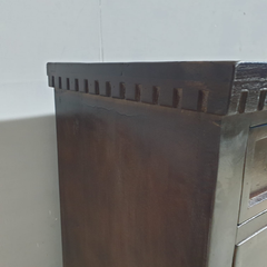 Indian Hand Carved Solid Wood Chest of Drawer Dresser Walnut D49