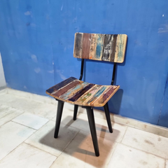 Aspen Scandi Reclaimed Wood Industrial Dining Chair 25