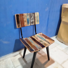 Aspen Scandi Reclaimed Wood Industrial Dining Chair 25