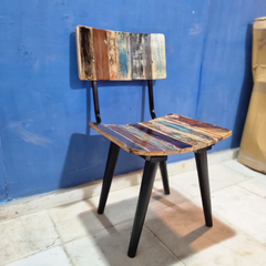 Aspen Scandi Reclaimed Wood Industrial Dining Chair 25