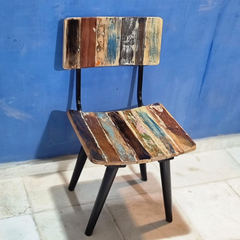 Aspen Scandi Reclaimed Wood Industrial Dining Chair 25