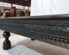 Indian Hand Carved Solid Wood Rectangular Large Coffee Table C92