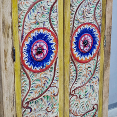 Floral Hand Carved Hand Painted Solid Wood Cupboard Wardrobe D117