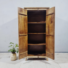 Floral Hand Carved Hand Painted Solid Wood Cupboard Wardrobe D117